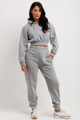 womens crop sweatshirt and joggers co ord tracksuit