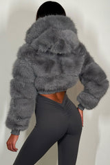 fur jacket cropped styled up