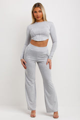 womens corset top and trousers set going out outfit