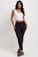 womens suede high waisted winter leggings