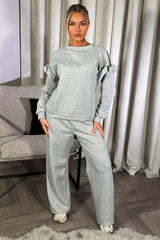 womens loungewear set with cut out bow detail shoulders