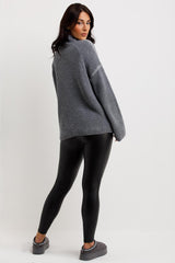 contrast stitch oversized knitted jumper