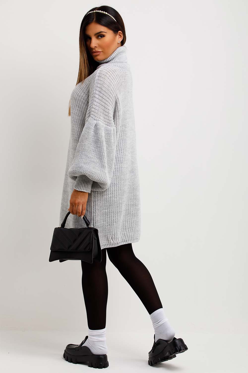 jumper dress with roll neck and long sleeevs christmas outfit
