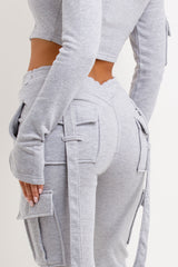 ruched bum cargo joggers and corset hoodie set bad society club tracksuit 