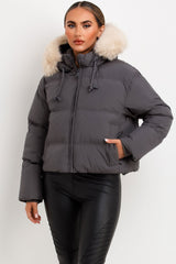 styledup jacket with faux fur hood