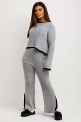 womens knit loungewear co ord set sale