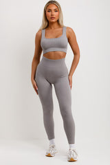 womens gym leggings and crop top co ord 