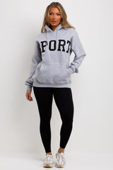 womens sport hoodie grey