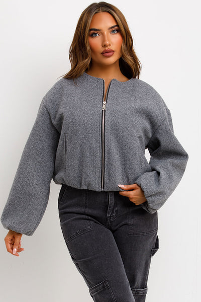 bomber jacket with elasticated hem and elasticated cuffs zara womens uk
