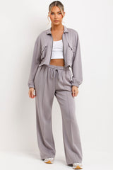 zip up sweatshirt jacket and jogger trousers co ord set 