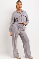 zara womens jogger trousers and crop sweatshirt two piece co ord loungewear set