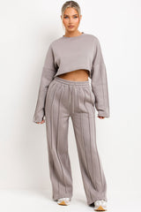 seam joggers and sweatshirt tracksuit set