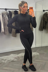 womens sports track jacket bralette and seamless leggings 3 piece activewear set uk lululemon