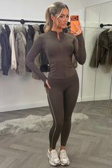 womens sports track jacket bralette and seamless leggings 3 piece activewear set uk lululemon