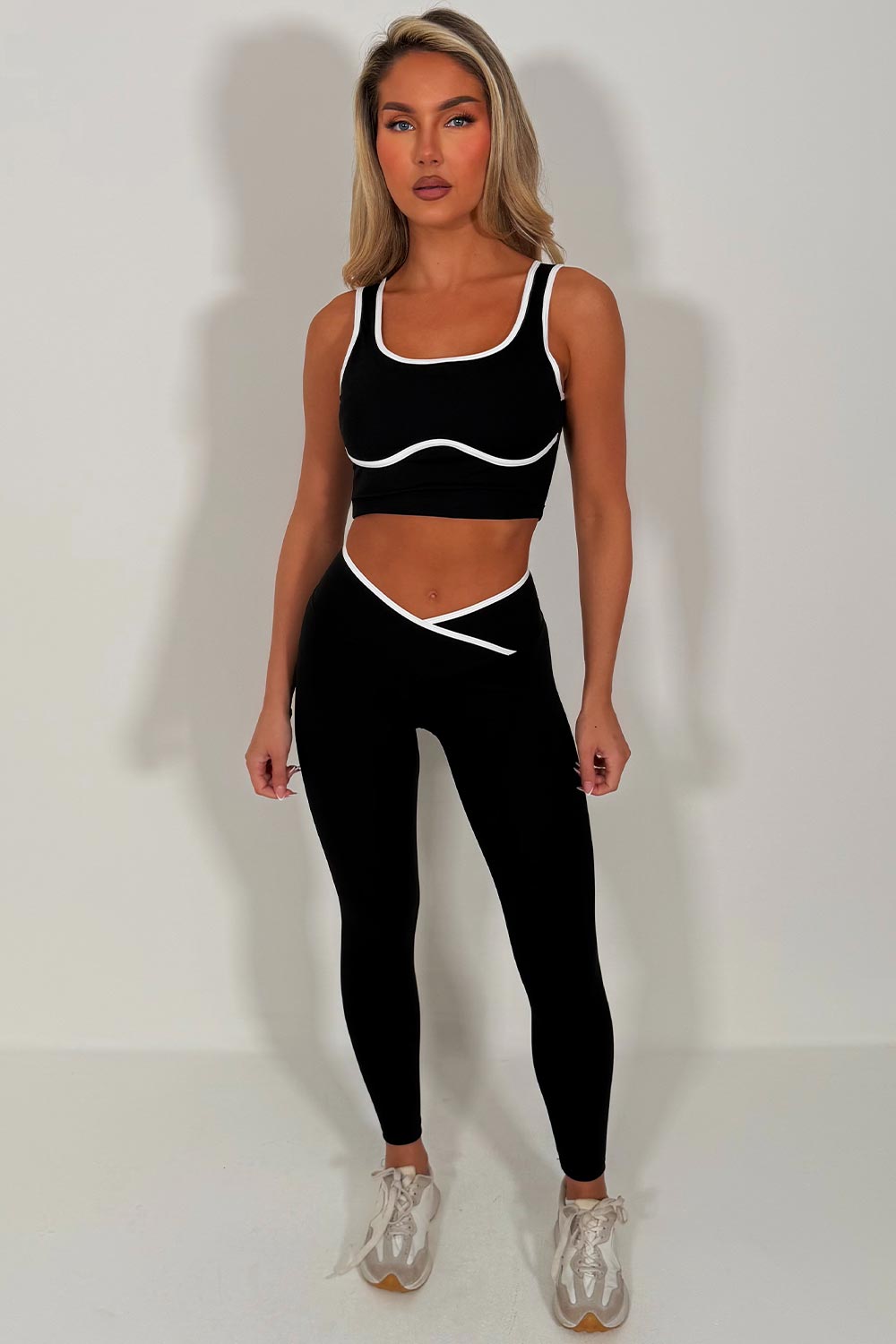 womens lululemon yoga compression leggings and top two piece activewear pilates outfit set styledup uk
