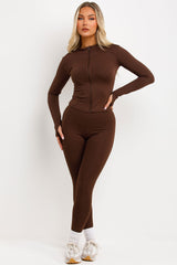 lululemon womens zip up sports jacket and leggings two piece set active wear co ord