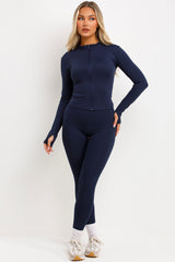 womens lululemon zip up jacket and leggings two piece co ord set activewear 