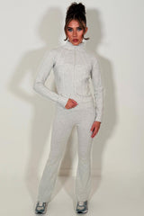 alo sports jacket and flare trousers two piece tracksuit set womens uk 