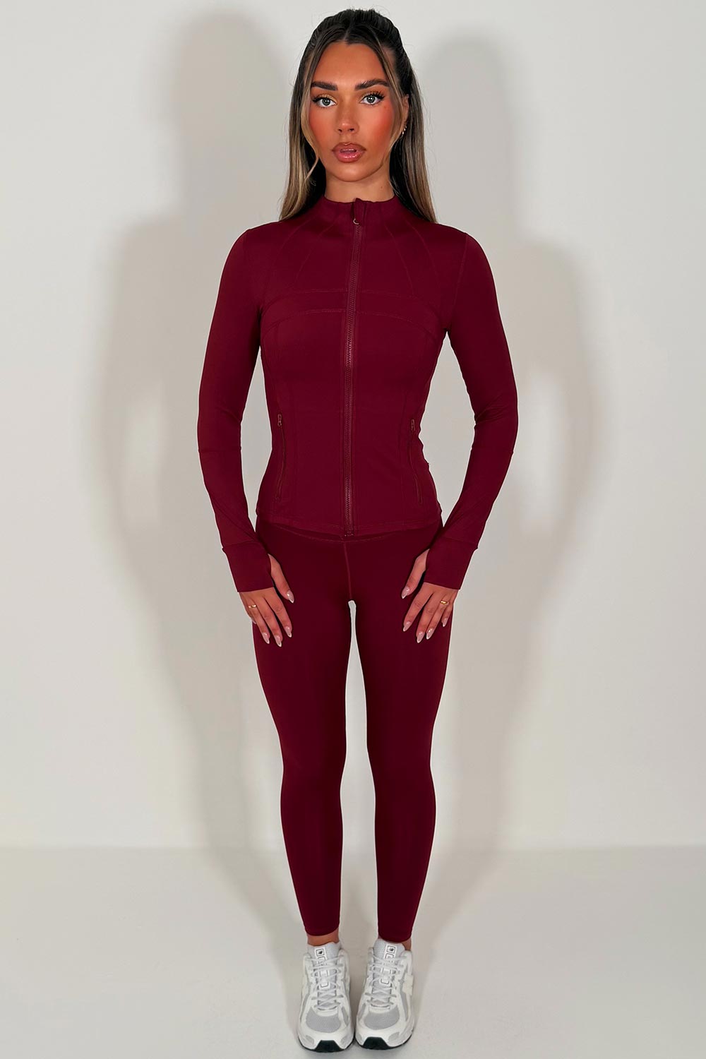 womens lululemon sports track jacket and high waist leggings co ord set styledup uk