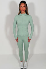 womens lululemon sports track jacket and high waist leggings co ord set styledup uk