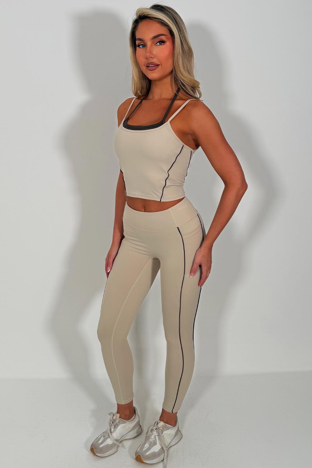 alo yoga high waist leggings and double up bra top two piece matching set on sale uk styledup sale
