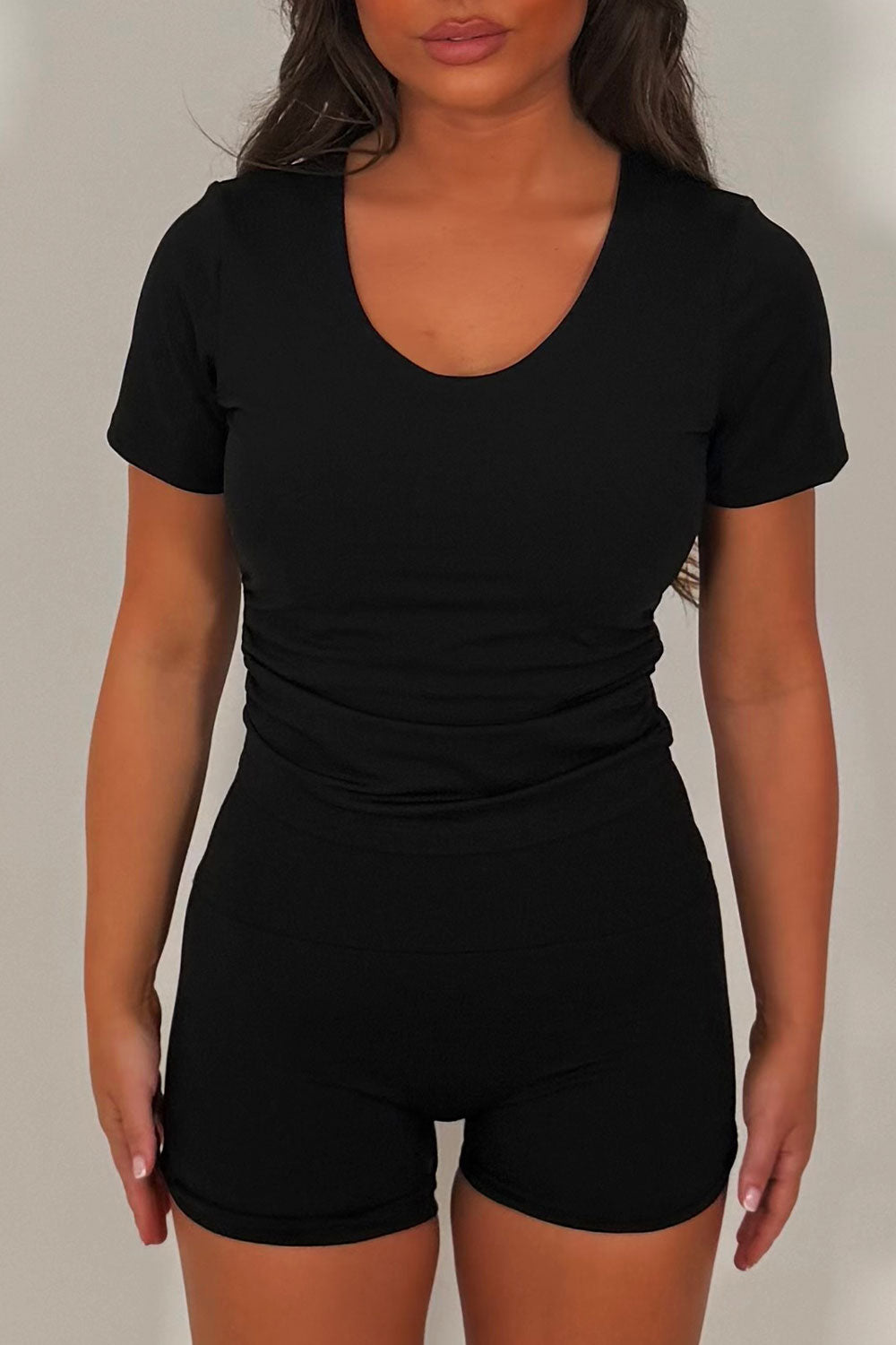 womens alo yoga shorts and crop top co ord set styledup uk