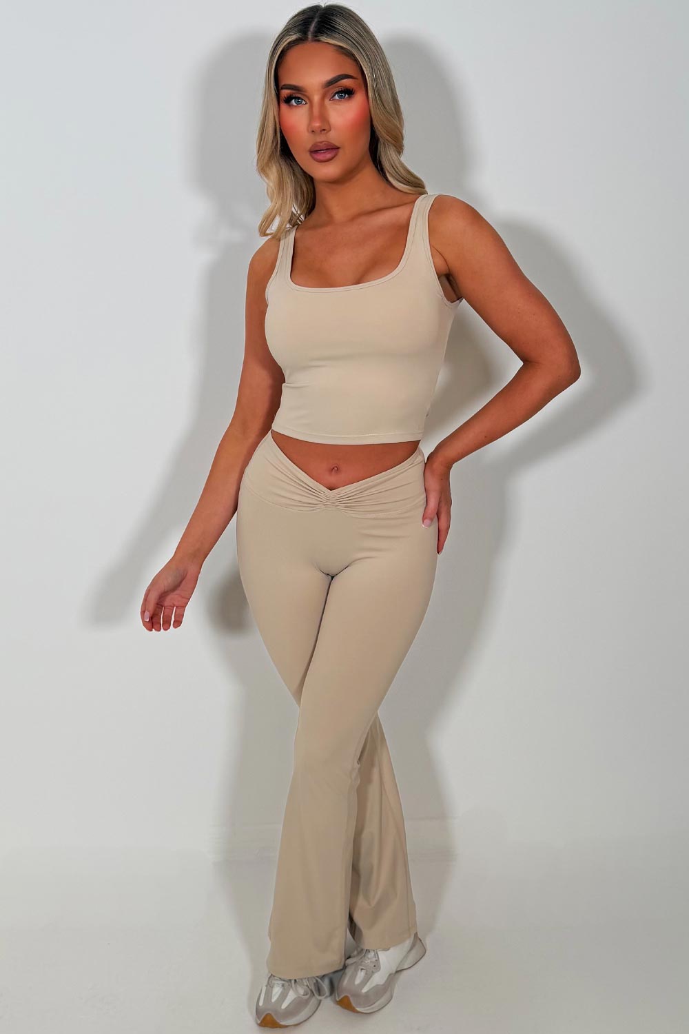 womens lululemon yoga flare leggings and top co ord set styledup 