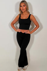 lululemon flare yoga leggings with compression v waist and matching top two piece co ord set pilates outfit 