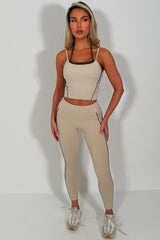 womens high waist legging and double up top matching two piece set alo yoga styledup uk sale