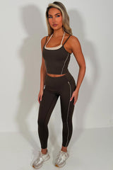 womens high waist legging and double up top matching two piece set alo yoga styledup uk sale