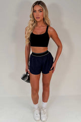 womens gym shorts with boxer style waistband styledup uk