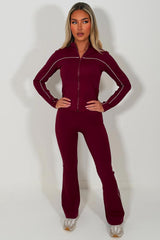 womens sports jacket and scrunch bum flare trousers two piece set lululemon uk