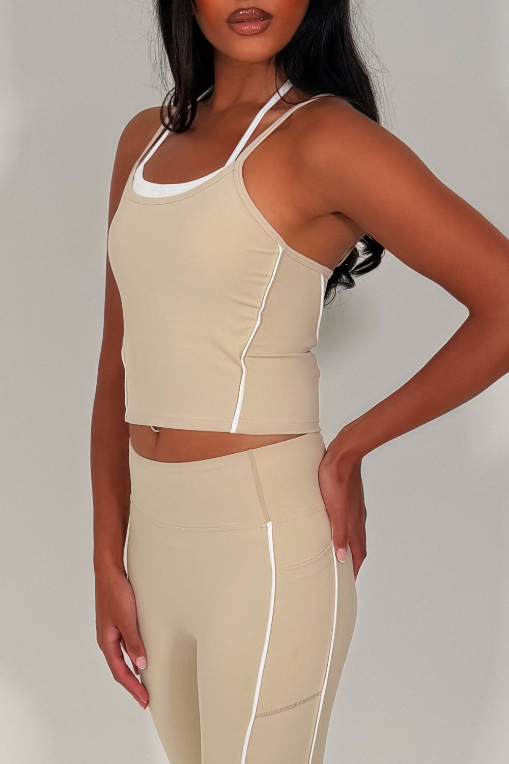 womens high waist legging and double up top matching two piece set alo yoga styledup uk sale