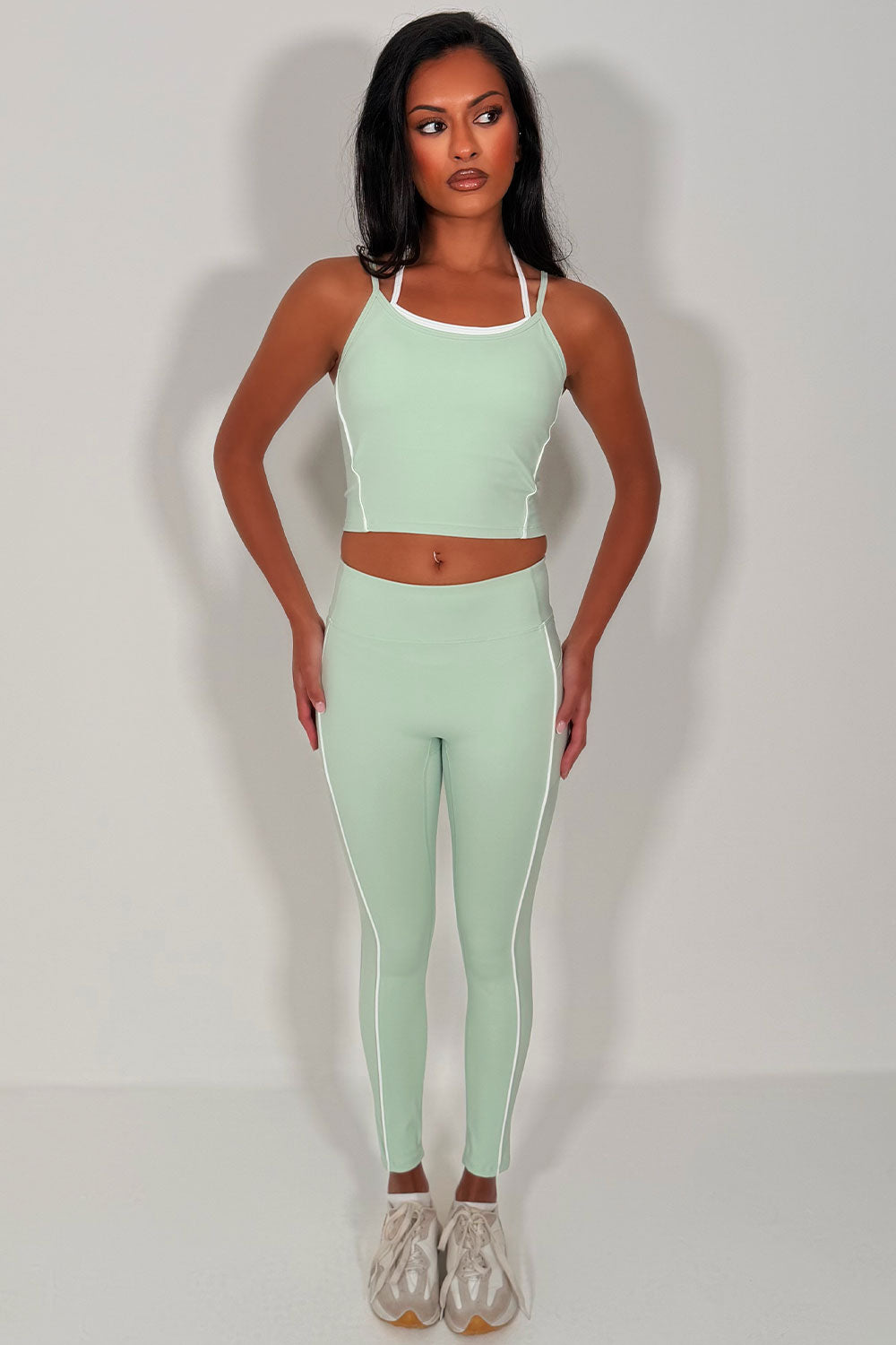 womens high waist legging and double up top matching two piece set alo yoga styledup uk sale