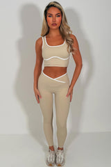 womens lululemon yoga compression leggings and top two piece activewear pilates outfit set styledup uk