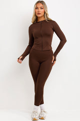 lululemon full zip sports track jacket and seamless leggings two piece co ord set womens uk