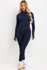 lululemon active wear zip up sports jacket and leggings two piece co ord set