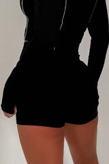 1/2 zip sports top and scrunch bum gym shorts two piece set alo yoga uk