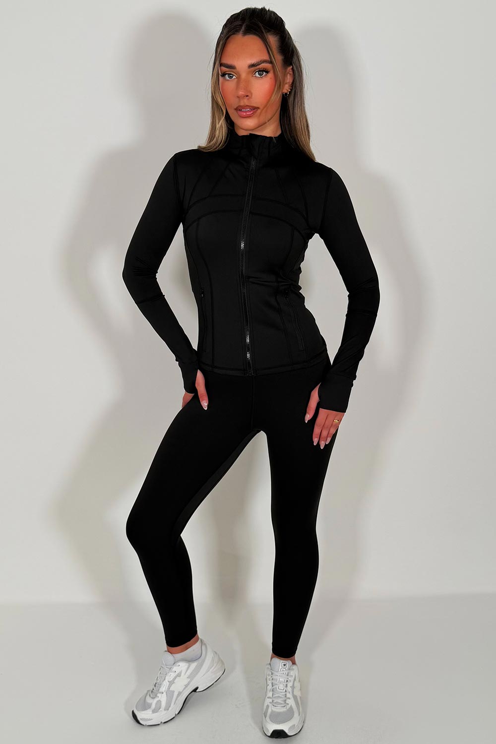 womens lululemon sports track jacket and high waist leggings co ord set styledup uk