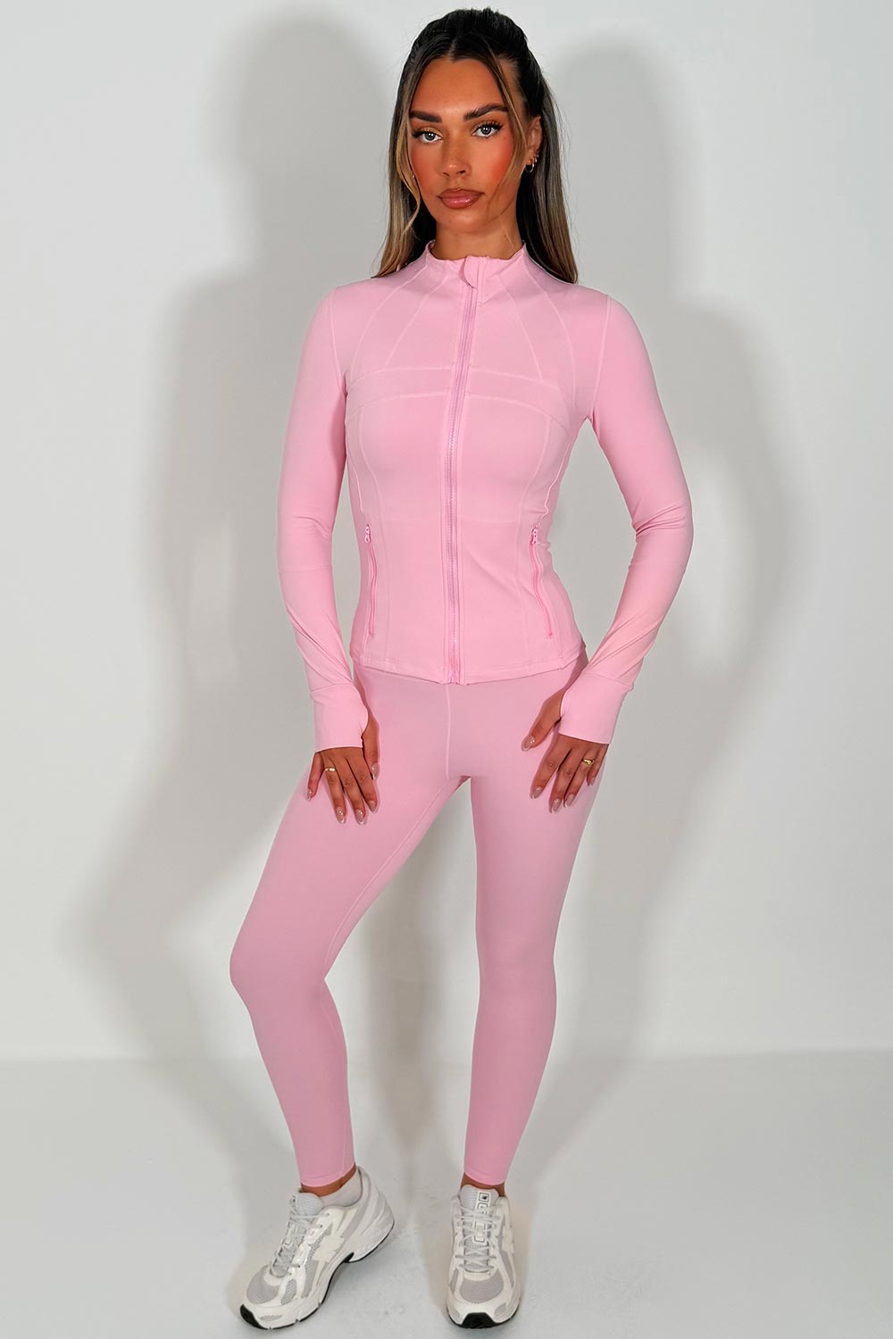 womens lululemon sports track jacket and high waist leggings co ord set styledup uk