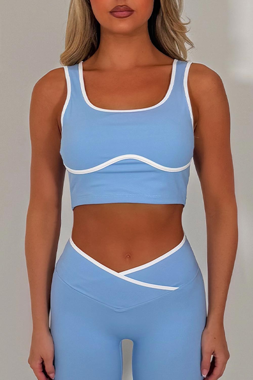 womens lululemon cross over waist yoga leggings and top two piece activewear pilates outfit set styledup uk