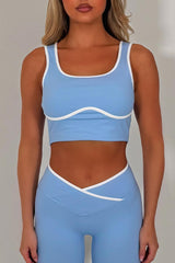 womens lululemon cross over waist yoga leggings and top two piece activewear pilates outfit set styledup uk