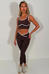 womens lululemon cross over waist yoga leggings and top two piece gym set pilates outfit styledup uk