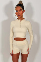 1/2 zip sports top and scrunch bum gym shorts two piece set alo yoga styledup