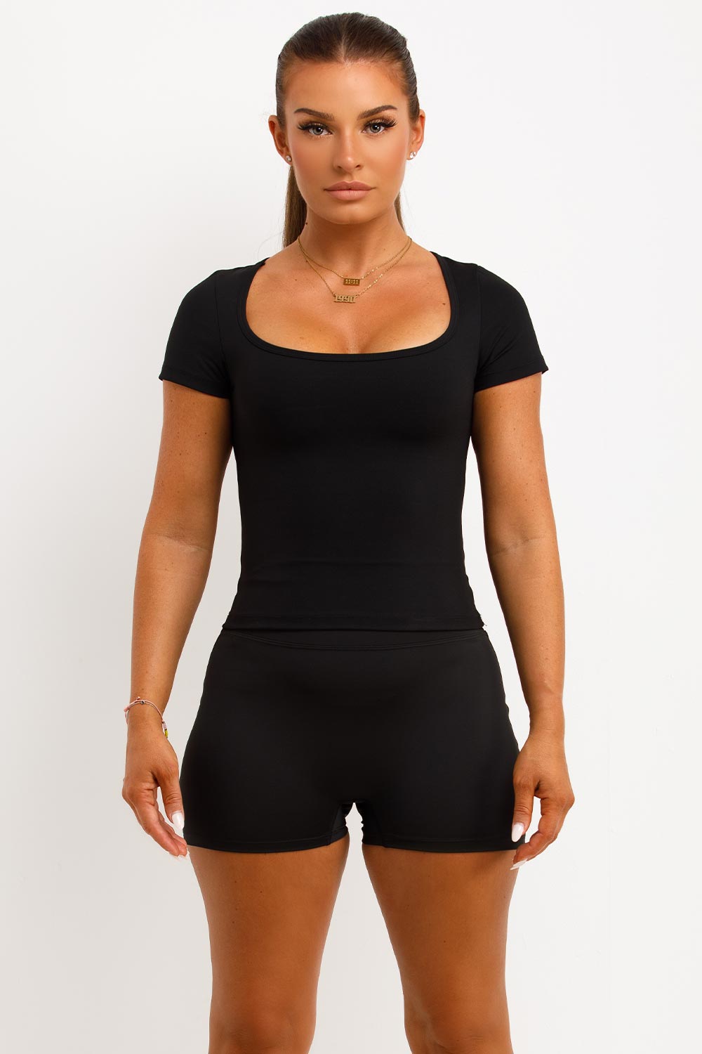 square neck top and scrunch bum butt lifting shorts two piece co ord set lululemon uk