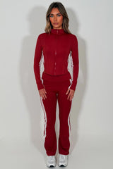 womens zip up tracksuit jacket and flare trousers two piece matching yoga set lululemon uk 