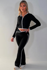 zip up sports jacket crop top and scrunch bum flare trousers 3 piece set lululemon uk