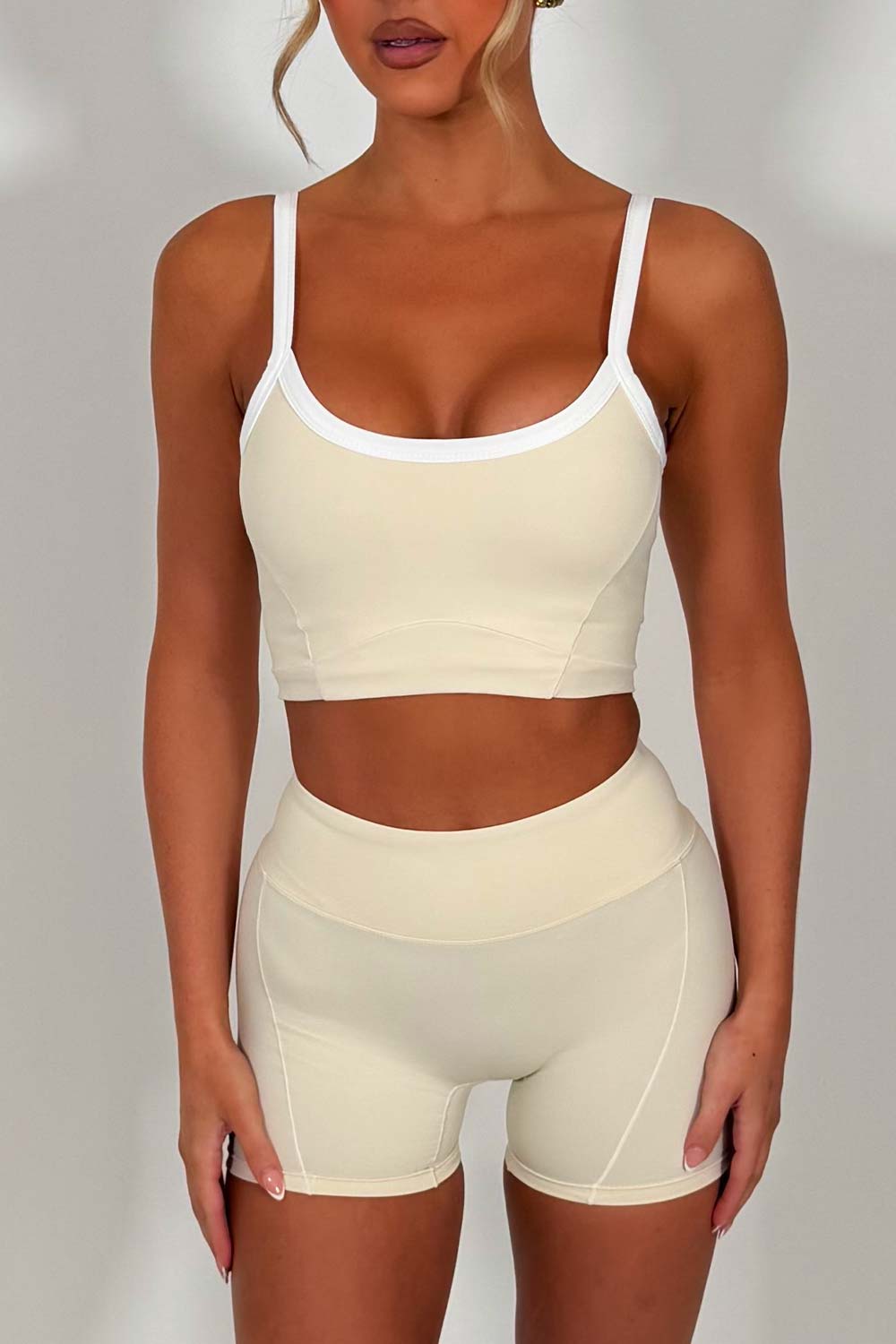 alo yoga shorts and top two piece activewear set yoga pilates outfit sale uk styledup