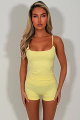 alo yoga shorts and tank top two piece matching set activewear for yoga pilates styledup uk sale