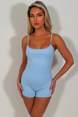 alo yoga scrunch bum shorts and tank top two piece matching set activewear for yoga pilates styledup uk sale